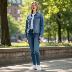 Festival Merona XS Denim Jacket 100% Cotton Cottagecore Cowgirl Western EUC